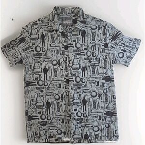 Universal Studios Monsters Frankenstein Button Up Shirt Men's Medium Halloween‎